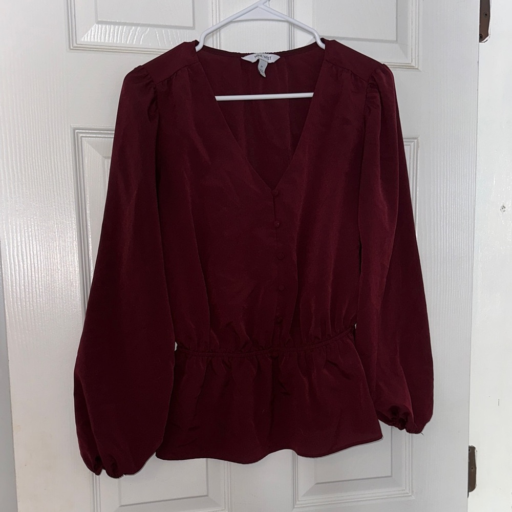 Nine West Deep Burgundy Blouse